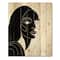 Designart - Retro Monochrome Minimal Portrait of Young Woman - Modern Print on Natural Pine Wood